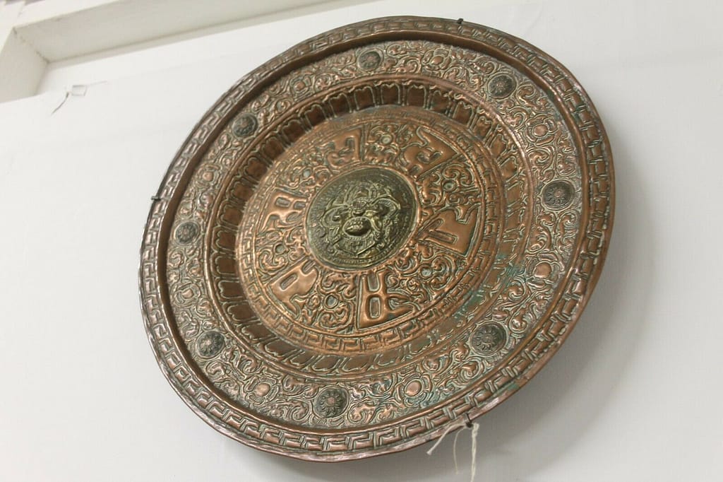 Antique 19th century Large Copper and Brass Tibetan Charger