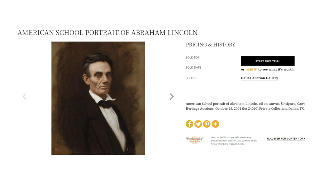 American school portrait of abraham lincoln